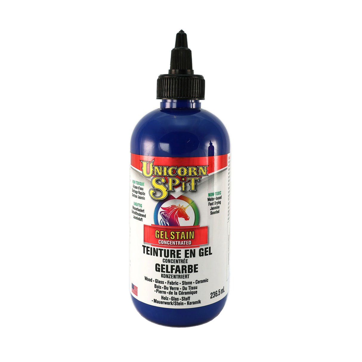 A bottle of Unicorn SPiT High Pigment Art Paint in Blue.