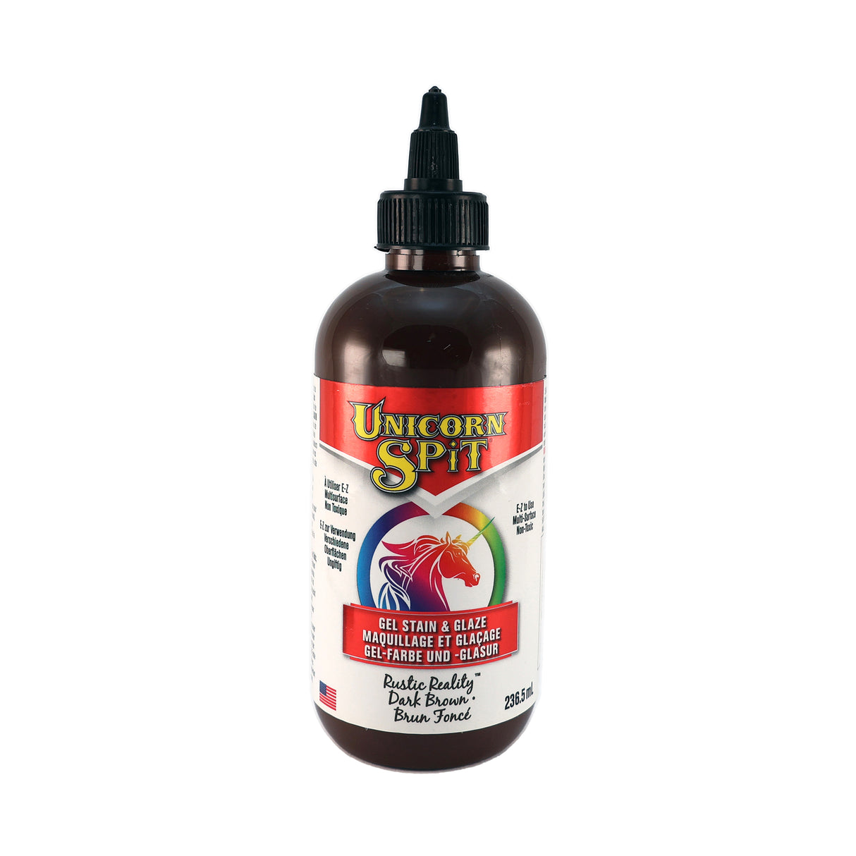 A bottle of Unicorn SPiT High Pigment Art Paint in Dark Brown