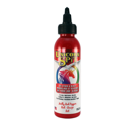A bottle of Unicorn SPiT High Pigment Art Paint in Red.