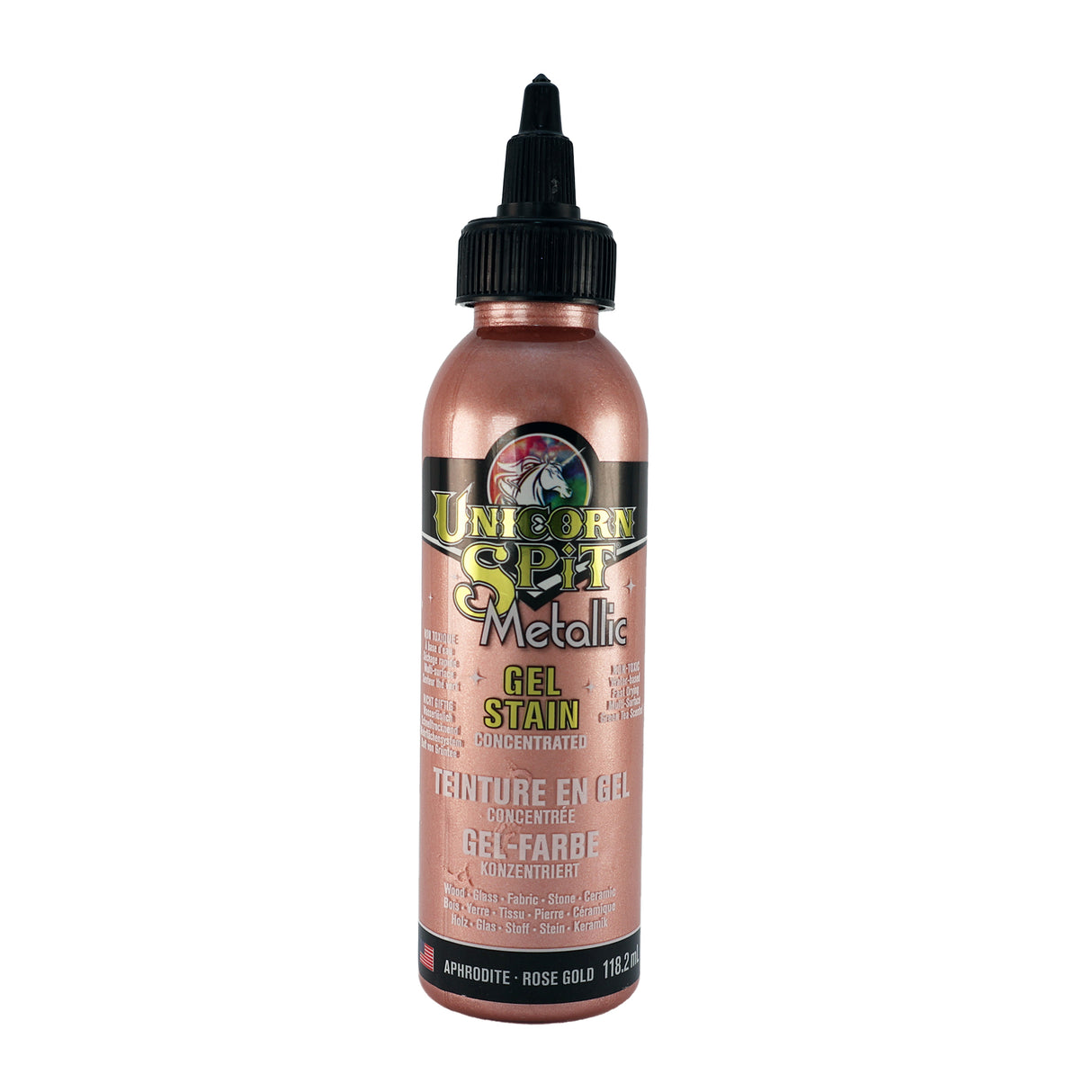 Bottle of Unicorn Spit Metallic Gel Stain in Rose Gold.