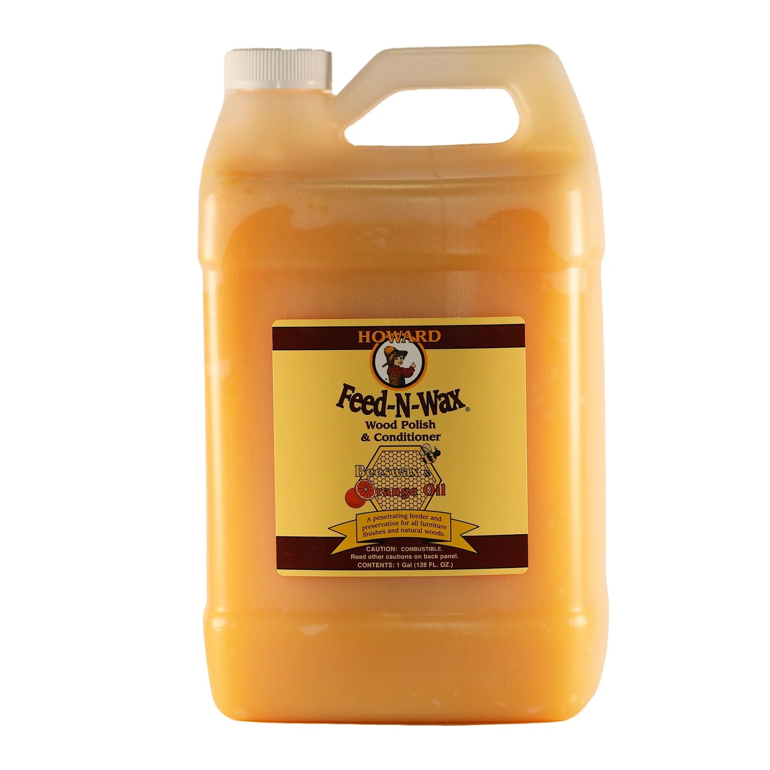 A Extra Large Container of Howard Feed-N-Wax Wood Polish & Conditioner 3.784 Litre