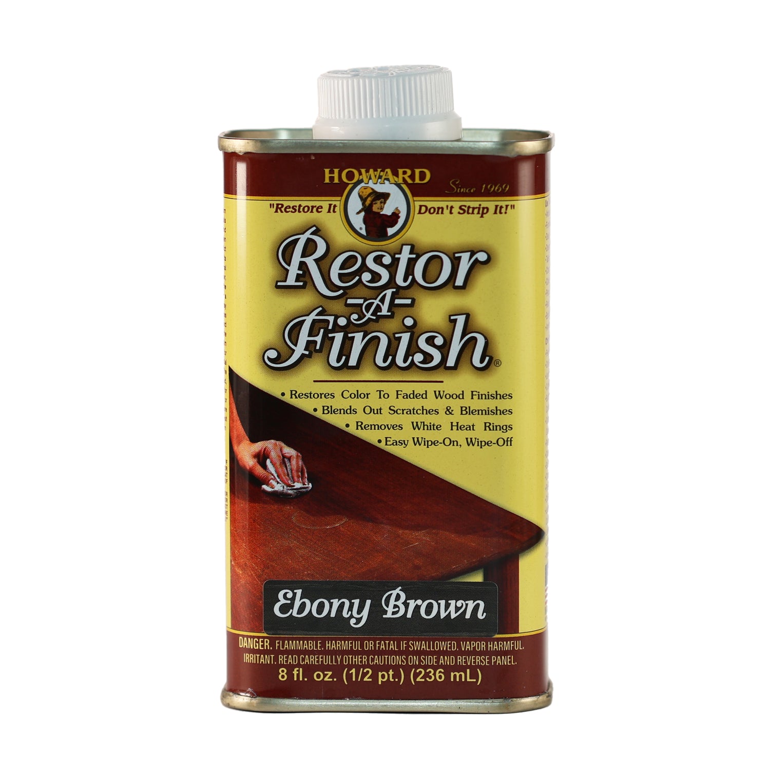 Can of Howard Products Restor-a-Finish in Ebony Brown
