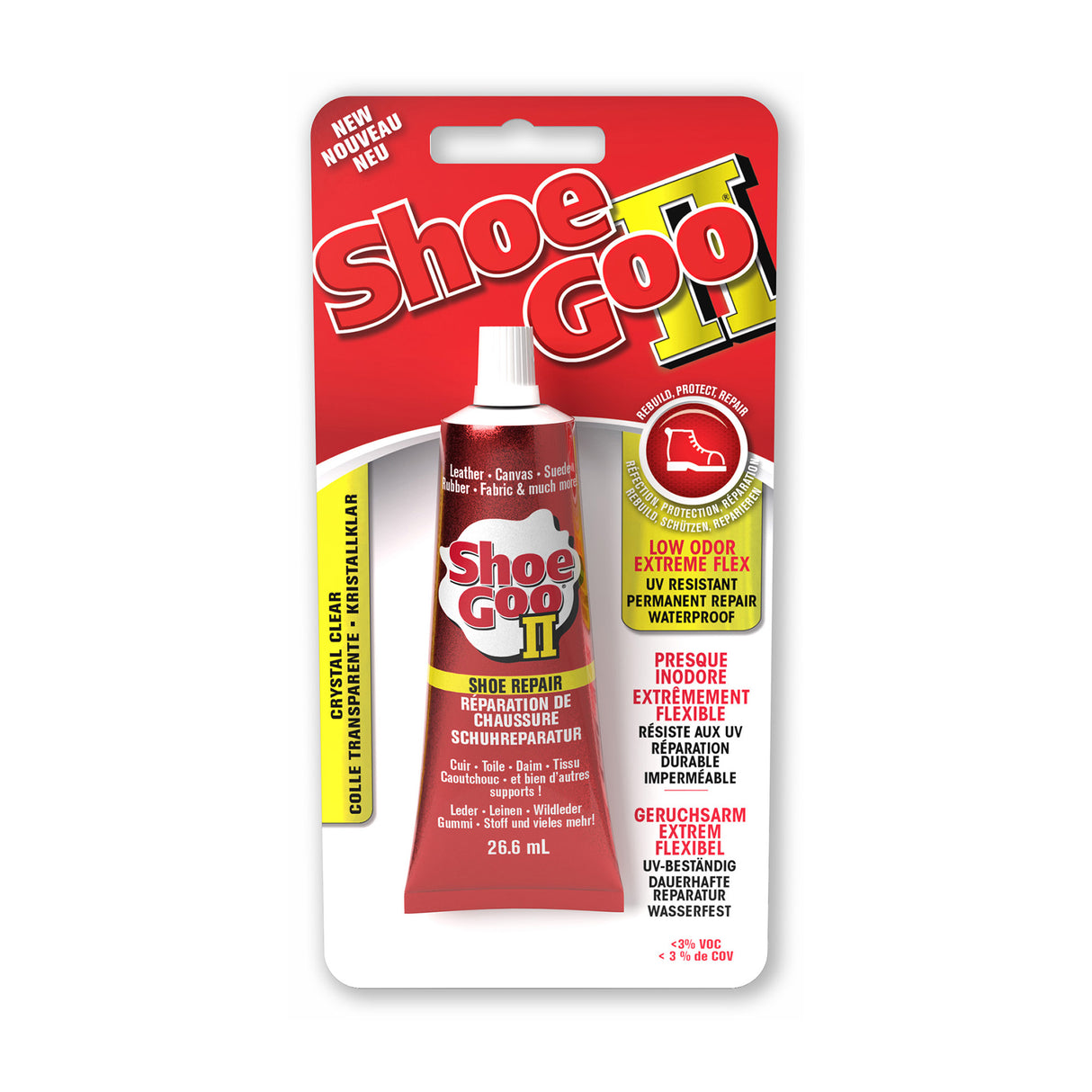26.6ml Tube of Shoe Goo 2 Shoe Glue on a white background
