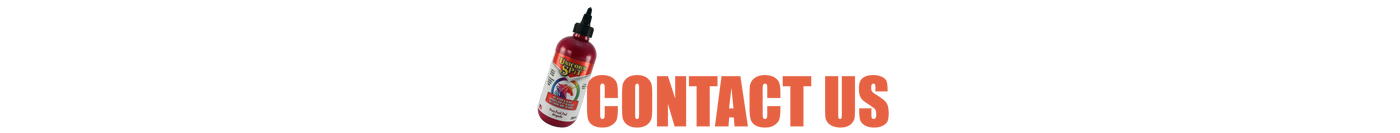Contact us text with a bottle icon on a white background