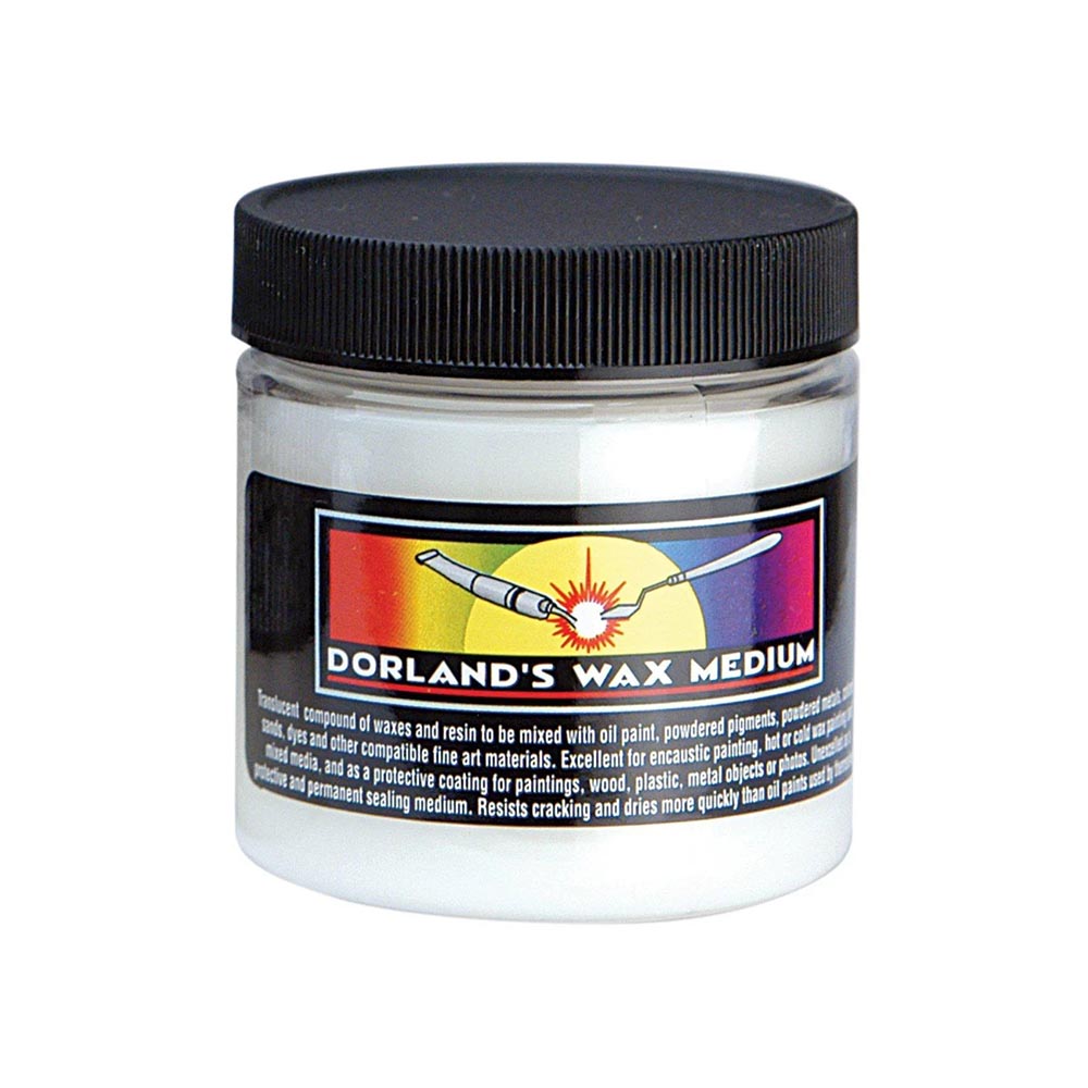 16oz Jar of Dorland's Wax Medium with black lid on a white background