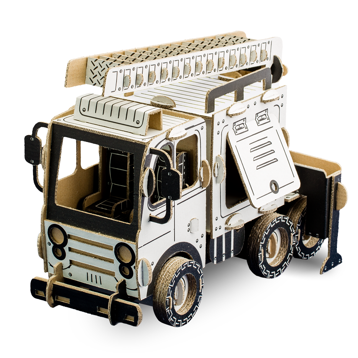 3d cardboard fire pump truck model