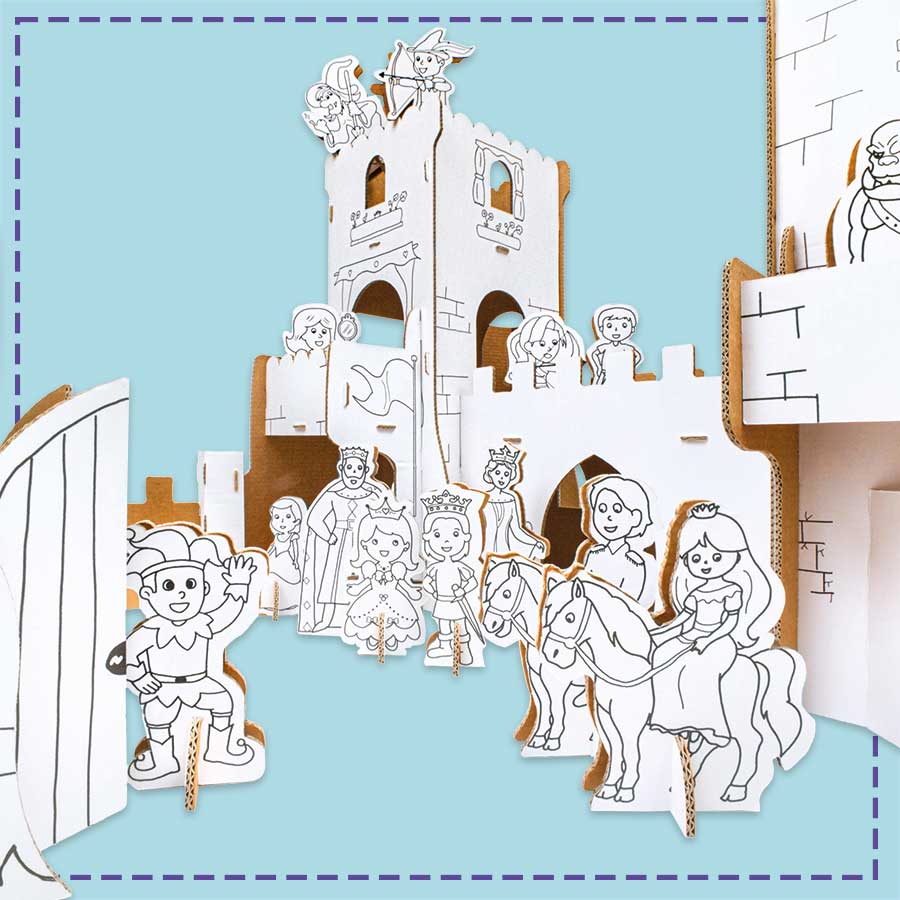 3d carboard cutout of a castle