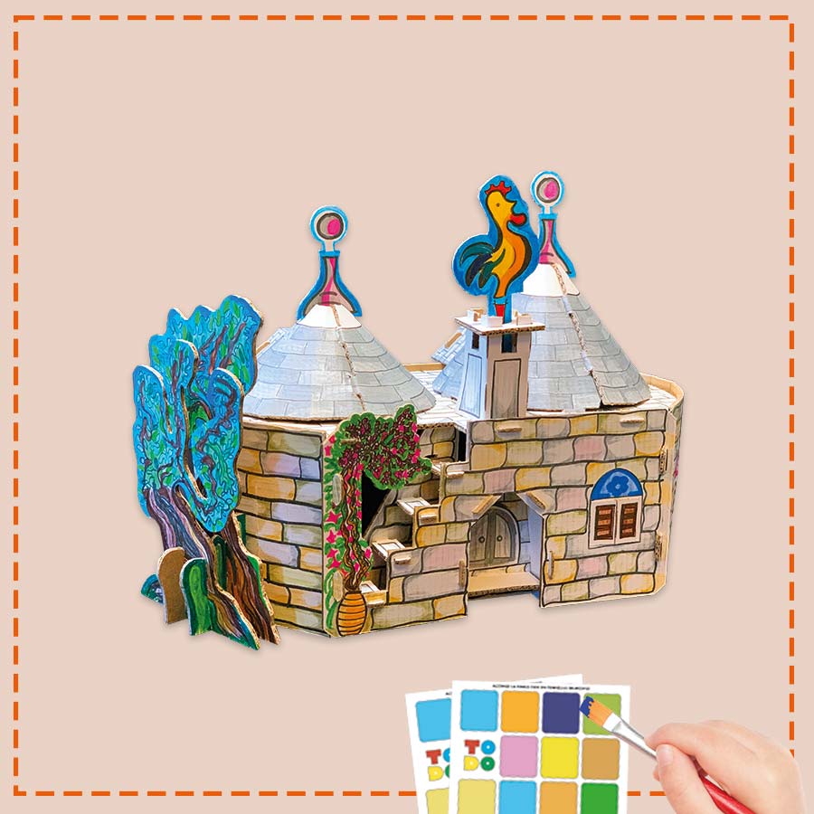 3d cardboard puzzle of cottage trullo