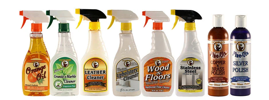 Cleaning products for wood, marble, upholstery, stainless steel, copper and brass