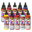 10 bottle of unicorn spits paint on a white background