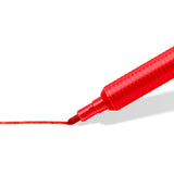 Red marker pen on a white background