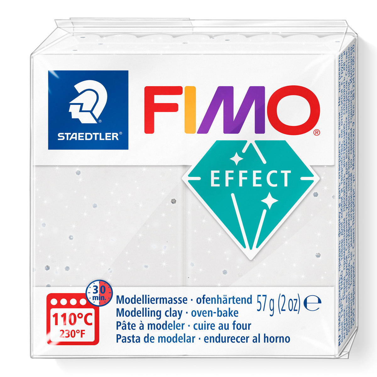 A package of Staedtler FIMO Effect Stone White Granite oven-bake modelling clay, 57g (2 oz).