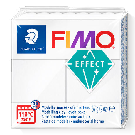 A package of Staedtler FIMO Effect Translucent White oven-bake modelling clay, 57g (2 oz).