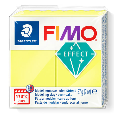 A package of Staedtler FIMO Effect Neon Yellow oven-bake modelling clay, 57g (2 oz).
