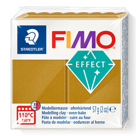 A package of Staedtler FIMO Effect Metallic Gold oven-bake modelling clay, 57g (2 oz).