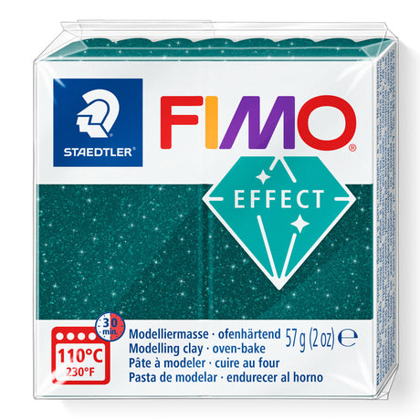 A package of Staedtler FIMO Effect Galaxy Green oven-bake modelling clay, 57g (2 oz).