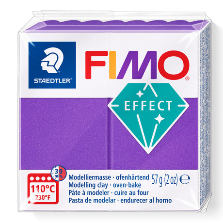 A package of Staedtler FIMO Effect Metallic Lilac oven-bake modelling clay, 57g (2 oz).