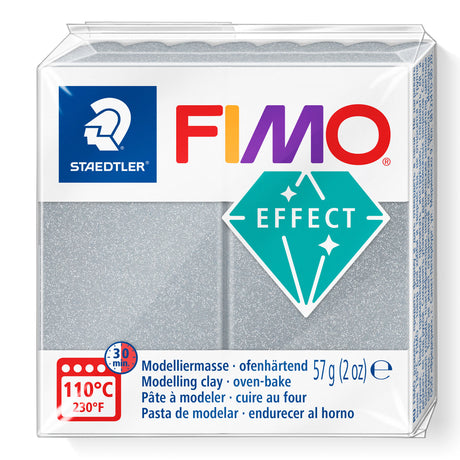 A package of Staedtler FIMO Effect Metallic Silver oven-bake modelling clay, 57g (2 oz).