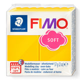 FIMO soft modeling clay package with sunflower colour on a white background