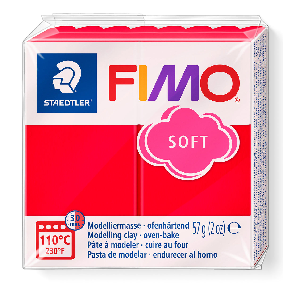 A package of FIMO Indian Red Soft clay by Staedtler on a clean white background.