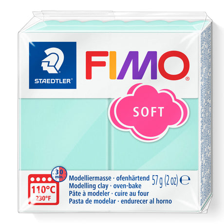 A package of Staedtler FIMO pastel mint Soft modelling clay 57g on a white background.
