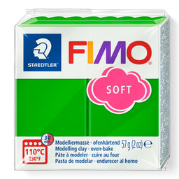Green FIMO tropical green soft modelling clay 57g package with Staedtler logo on a white background