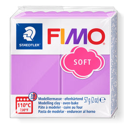 A package of Staedtler FIMO Lavender Soft modelling clay, 57g (2 oz), in a white and light purple box with a pink cloud label.