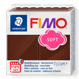 FIMO chocolate coloured soft modelling clay package 57g on a white background