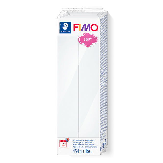FIMO white soft modelling clay 454g on a white background