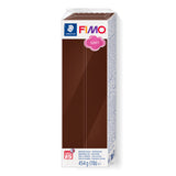 A 454 g (1 lb) block of Fimo Soft Chocolate coloured modelling clay in its original packaging against a plain white background.