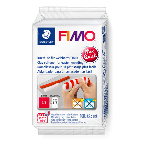 FIMO Mix Quick polymer clay softener on a white background
