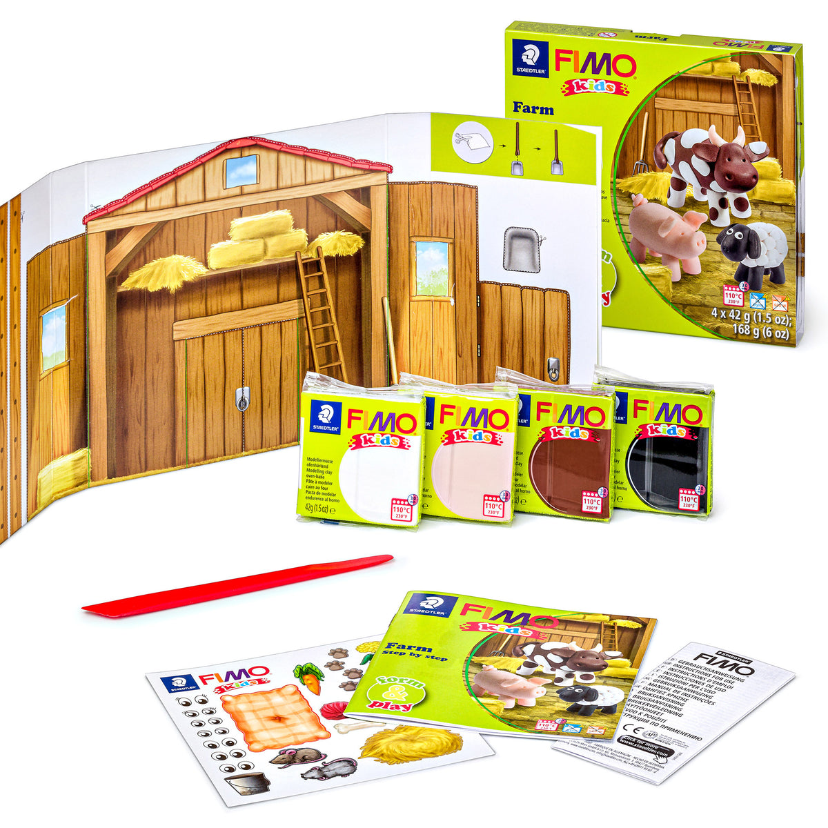 Fimo kids Farm set on a white background