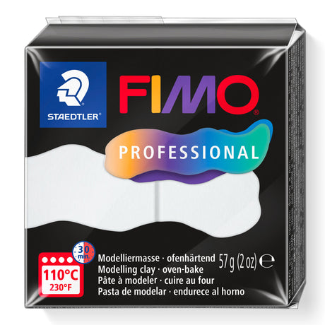 A package of white FIMO Professional oven-bake modelling clay by Staedtler, 57g (2 oz).