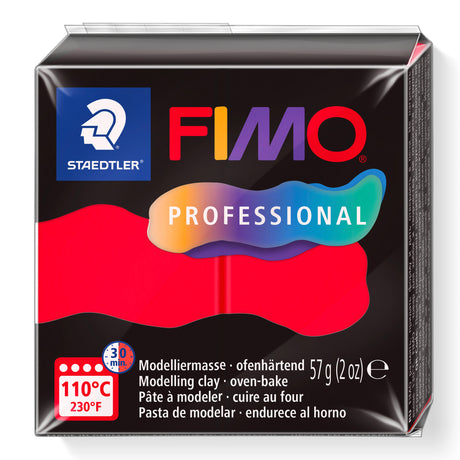 A package of True Red Coloured FIMO Professional oven-bake modelling clay by Staedtler, 57g (2 oz).