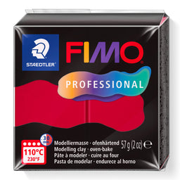 A package of Carmine Coloured FIMO Professional oven-bake modelling clay by Staedtler, 57g (2 oz).