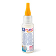A 50 ml bottle of FIMO Liquid Clay Gel, featuring a white plastic bottle, a translucent white cap, and a bright orange applicator tip. The label is white with blue, orange, and red branding, set against a plain white background.