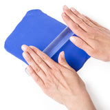 hand rolling blue fimo clay