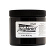 Black jar of Optical Brightener with a label on a white background