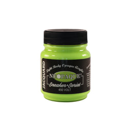 A jar of Jacquard Neo Opaque Fabric Paint Volt.