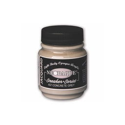 A jar of Jacquard Neo Opaque Fabric Paint Concrete Grey.
