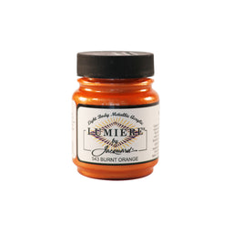 Jacquard Lumiere Metallic Pearlescent Acrylic Paints for Fabric Burnt Orange.