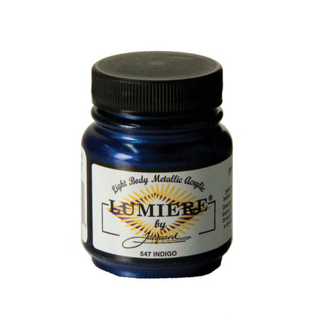 Jacquard Lumiere Metallic Pearlescent Acrylic Paints for Fabric Indigo.