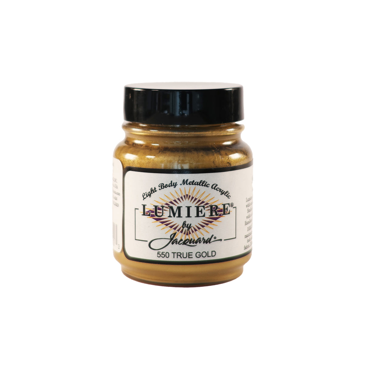 Jacquard Lumiere Metallic Pearlescent Acrylic Paints for Fabric True Gold.