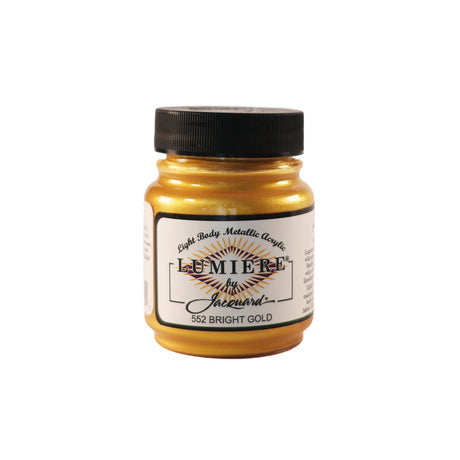 Jacquard Lumiere Metallic Pearlescent Acrylic Paints for Fabric Bright Gold.