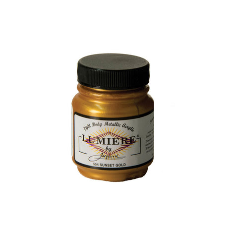 Jacquard Lumiere Metallic Pearlescent Acrylic Paints for Fabric Sunset Gold.