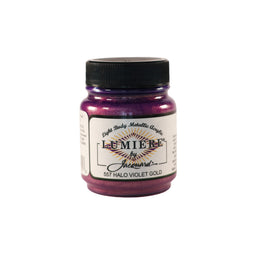 Jacquard Lumiere Metallic Pearlescent Acrylic Paints for Fabric Halo Violet Gold.