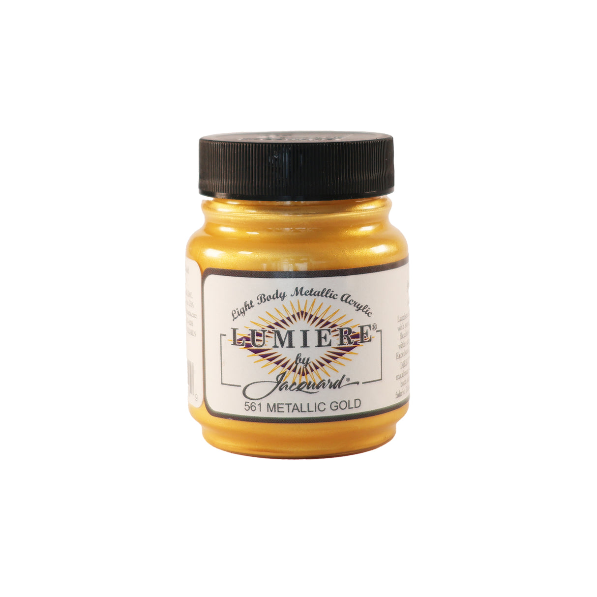 Jacquard Lumiere Metallic Pearlescent Acrylic Paints for Fabric Metallic Gold.