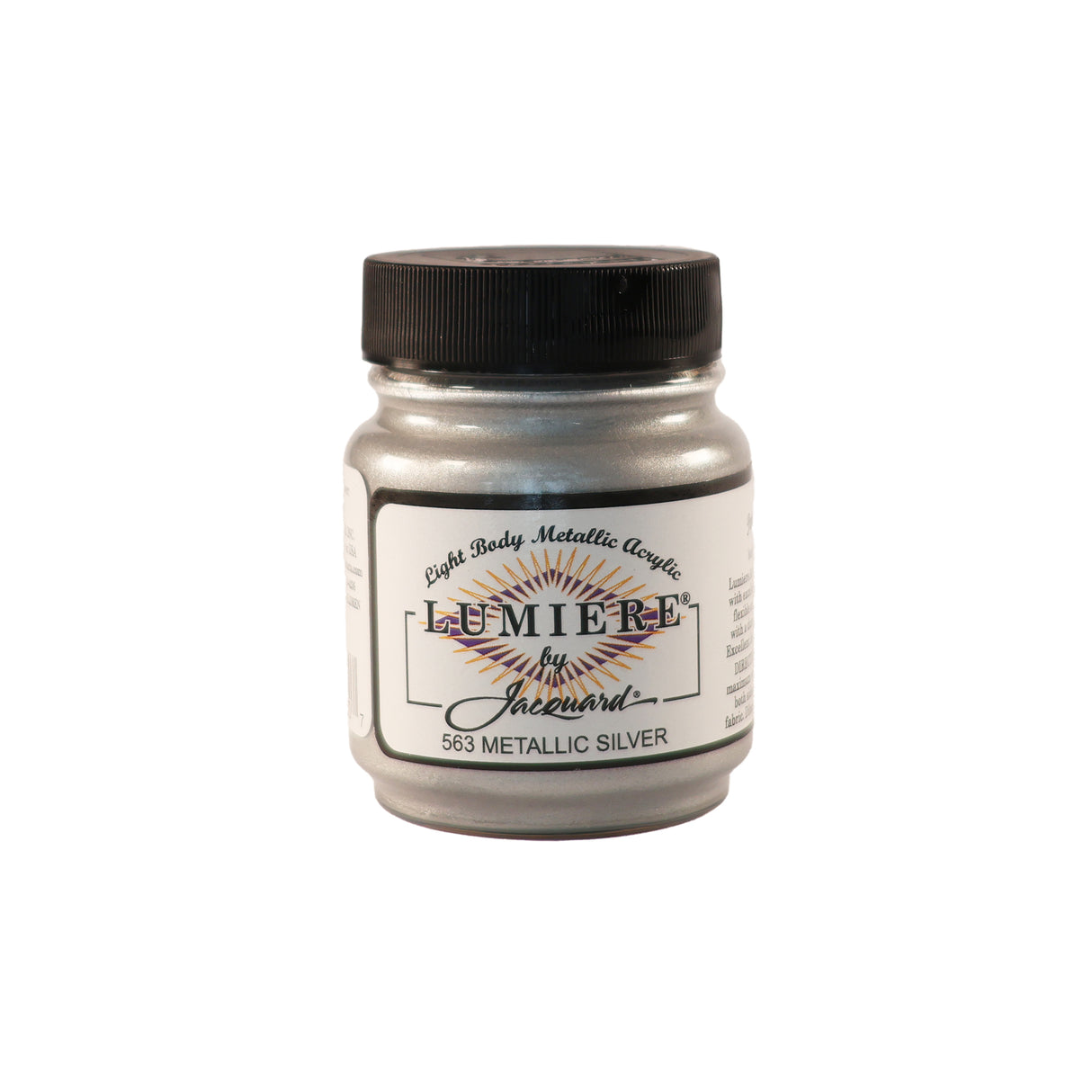 Jacquard Lumiere Metallic Pearlescent Acrylic Paints for Fabric Metallic Silver.