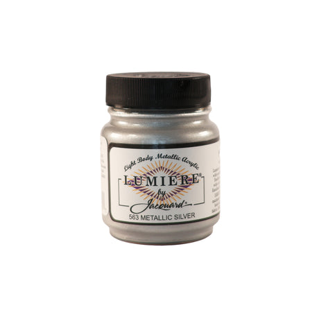Jacquard Lumiere Metallic Pearlescent Acrylic Paints for Fabric Metallic Silver.