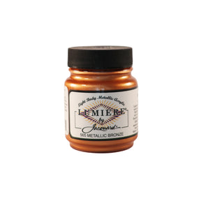 Jacquard Lumiere Metallic Pearlescent Acrylic Paints for Fabric Metallic Bronze.